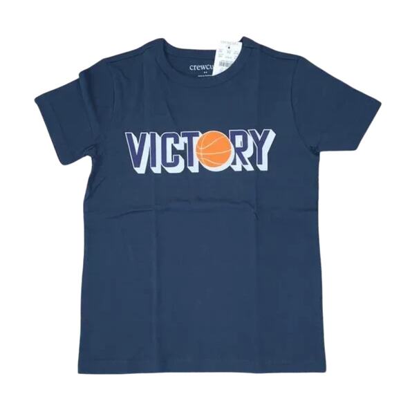 NWT J Crew Boys Navy "Victory" Graphic Short Sleeve Crewneck Tee - Picture 1 of 8